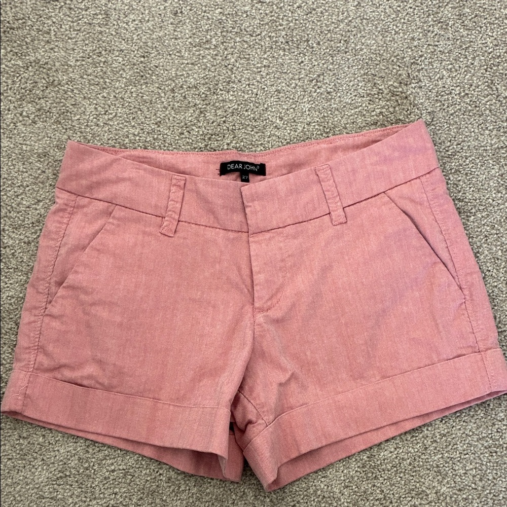 Dear John Rose Pink Linen-Blend Bermuda Shorts